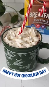 Happy National Hot Chocolate Day! Who says hot chocolate can’t be both cozy AND nourishing? ☕🍫 Celebrate this winter with a creamy, nutrient-packed twist on a classic! | Carnation Breakfast Essentials