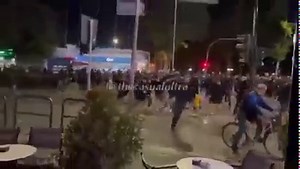 Large group of Roma hooligans clashing with police in Tirana tonight! 🇦🇱💥 | Casual Ultra