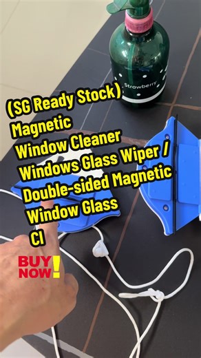 (SG Ready Stock) Magnetic Window Cleaner Windows Glass Wiper / Double-sided Magnetic Window Glass Cleaning Tool / Water Wiper Cleaning Tools Glass Cleaning Brush #magneticwindowcleaner #createtowin #sgaffiliates