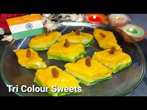 Tri colour sweet recipe | 75th Independence Day special sweets recipe by Cook With Sana Ahmed