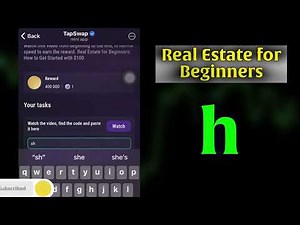 Real Estate for Beginners | Tapswap Code | How to Get Started with $100#tapswap
