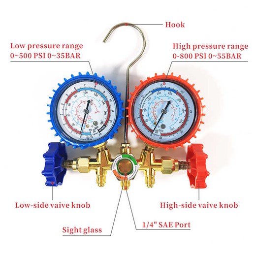 Car Air Conditioning Refrigeration Tools AC Diagnostic Manifold Pressure Gauge Set Double Manifold Gauge