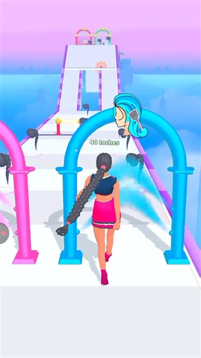 Build A Long Hair Queen 👸 Level 5 | LONGEST HAIR WINS?! 😱✨ #shorts #gaming