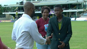CWI President, Dr. Kishore Shallow & CWI Vice-President, Azim Bassarath joined Jamaica Cricket Association President, Dr. Donovan Bennett & Vice-President Fritz Harris in a special hat presentation to Jamaica's Under-13 Team ahead of their tour to Trinidad & Tobago. | Windies Cricket