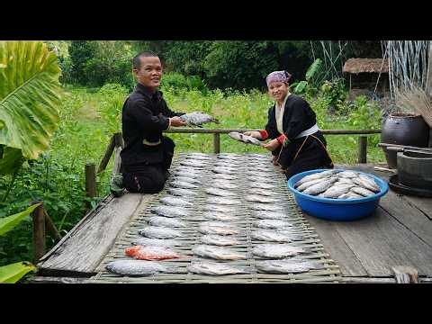 Dwarf Family Prepared a Platform and Salted the Fish They Had Caught in the Stream | Primitive Life