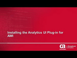 Installing the Analytics UI Plug-in for AWI
