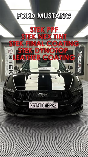 Ford Mustang Ultimate Protection & Premium Finish This #Ford #Mustang received a complete protection and enhancement package designed to preserve its iconic looks, boost driving comfort, and protect every high-contact surface inside and out. STEK Final Ceramic Coating ➡️Delivers extreme gloss, deep color enhancement, and long-lasting surface protection ➡️Shields the paint from UV damage, oxidation, water spots, and light contaminants ➡️Makes maintenance easier with superior hydrophobic propertie