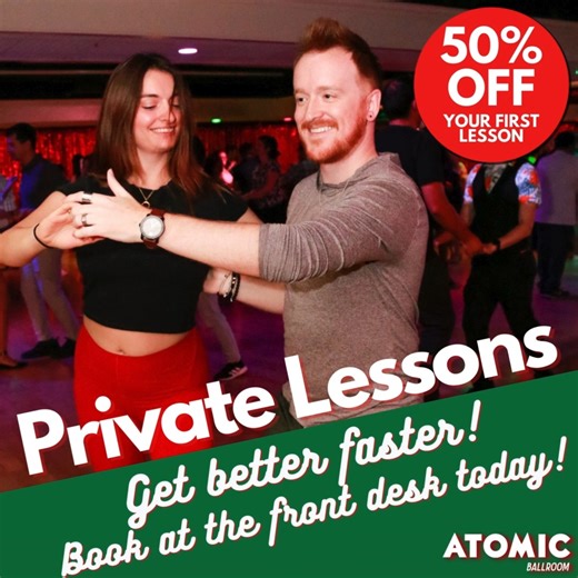 Private Lessons are a powerful way for you to reach your dance goals! Work one-on-one with our incredible instructors to immerse yourself in a transformative social dance experience. Take the leap, make the commitment, and let’s make your dance dreams a reality! Your introductory lesson is specially priced at 50% off. To get started, simply email us at dance@atomicballroom.com. 🌟Sign up on the Atomic Ballroom mobile app or use the link in the bio. Follow for more dance fun!🌟 #dance #privateles