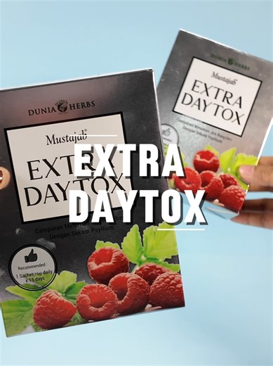 Susah nak membuang? Perut Buncit? Tak selesa perut? Ambil 1 sachet Extra Daytox, konsisten setiap hari untuk merawat masalah tu 😊 Dapatkan sekarang!