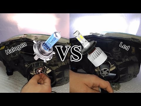HALOGEN VS LED│INSTALL H4 LED BULB IN CAR HEADLIGHTS