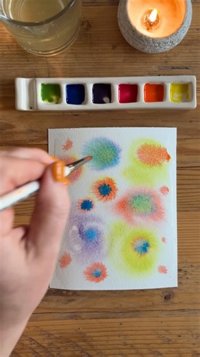 Harriet de Winton on Instagram: "Work on your wet-on-wet technique with this fun and easy tutorial 🎨 Let’s celebrate Bonfire Night with this simple fireworks painting!"