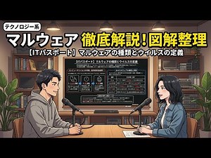 （令和7年版）【講義動画｜ITパス・セキュリティ・013】テクノロジー系 マルウェアの種類と感染経路を図で整理