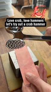 27K views · 57 reactions | Just for shits and giggles, we bought a crab hammer to put to the test texturing copper. I’ll be honest I gave in after 2 minutes! It’s heavy and not at all ergonomically pleasant to use. On the plus side, it was cheap as chips. Will I use it again? Yeah of course, I love crab 呂 | Lucy Walker Jewelry | Facebook