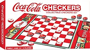 MasterPieces Coca-Cola Themed Checkers Set Board Game – Officially Licensed, Family Game, Includes 24 Pieces & King Caps, Ages 13+