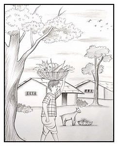 456K views · 16K reactions | Amazing style of drawing. Step by step village scenery drawing ideas | Drawing Book | Facebook