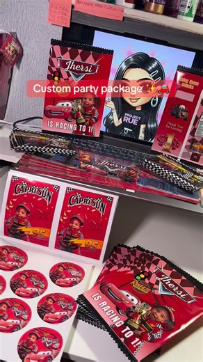 𝐏𝐑𝐎𝐉𝐄𝐂𝐓 𝐑𝐔𝐄 🩷 on Instagram: "🚗✨ Custom Party Package Magic ✨🚗 This set was created for a Cars-themed 1st birthday and packed with all the cutest custom details 🎉 Included in this package: 🎁 12 custom chip bags 🥤 12 Capri Sun labels 💍 12 ring pop labels 🍼 12 formula can labels ✨ 1 custom sticker sheet ✦ ✧ ✦ ✧ ✦ 🎨 I can create custom party packages for ANY theme or event 🎉 Birthdays • Showers • Holidays • Celebrations 📲 DM for a free quote ✦ ✧ ✦ ✧ ✦ #ProjectRue #CustomPartyPac