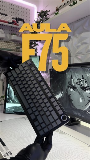 Shinra on Instagram: "Showcasing the Aula F75 Mechanical Gaming Keyboard 🔥 Meet Aula F75, a 75% compact mechanical keyboard packed with premium features. The Aula F75 is a 75% board with 80 keys, featuring a gasket-mount structure, per-key RGB, and hot-swappable sockets that support both 3-pin and 5-pin switches. Built with a 4000 mAh battery, it offers tri-mode connectivity: Bluetooth 5.0, 2.4 GHz wireless, and USB-C wired, and can connect to up to five devices at once. General Specifications: