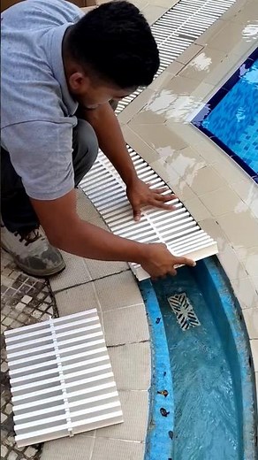 DIY overflow drain chanal fixing.#poolcare #pool #shortvideo #foryou #spa