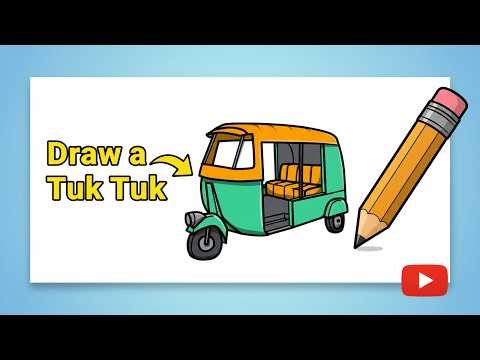 Draw a Tuk Tuk in 1 Minute! 🛺 Easy Rickshaw Drawing for Beginners