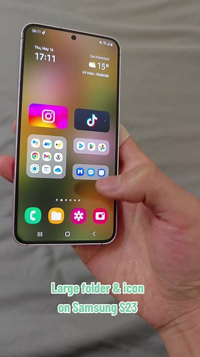 How to Create Super-Sized Folders and Icons on Samsung S23