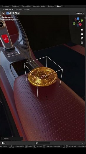 Blender Pro Tip 70 - Bending Bitcoin (Aryan Tutorial) #blender #tutorial #shorts