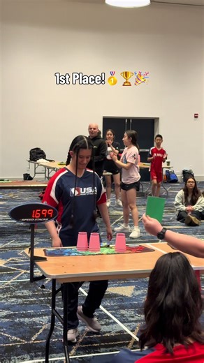 1st Place is too fast! 🚆🏎️ #sportstacking #cupstacking #speedstacking #fast #talent