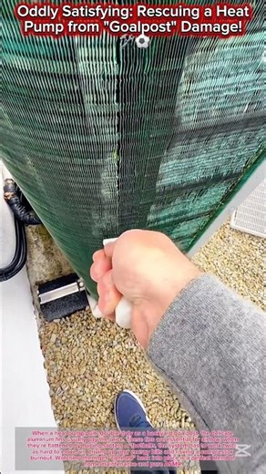 Oddly Satisfying: Rescuing a Heat Pump from "Goalpost" Damage! 🛠️⚽