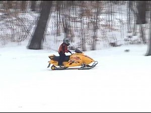 4-year old drives Ski-doo Mini-Z snowmobile