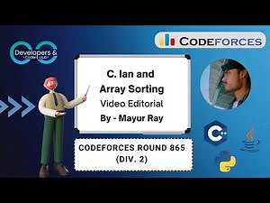C. Ian and Array Sorting | Codeforces Round 865 (Div. 2) | Codeforces | DCC NIT-A