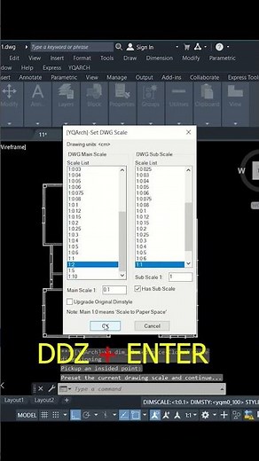 Make dimensions in AutoCAD with YQArch plugin |DDZ command #autocad #autocad3d #autocadtutorials