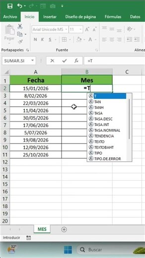 Show the month name from a date in Excel 🚀 #excel #shorts #viral #exceltips