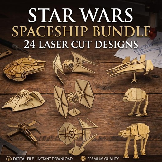 Star Wars Spaceship Bundle Laser Cut File 24 SVG DXF CDR Pdf Files - Etsy