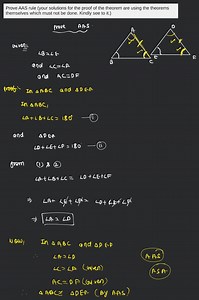 Prove AAS rule (your solutions for the proof of the theorem are... | Filo