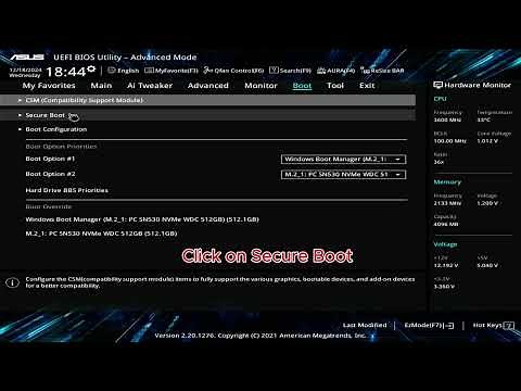How To Enable fTPM & Secure Boot - ASUS UEFI BIOS