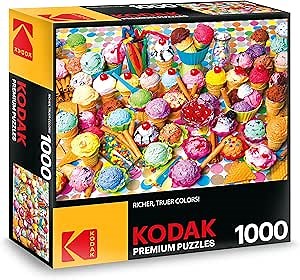 RoseArt - Kodak Premium - Variety of Colorful Ice Cream - 1000 Piece Jigsaw Puzzle for Adults