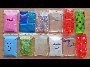 Making Crunchy Slime With Bags And Water Squishies - Satisfying Slime Videos