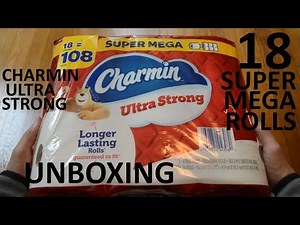 Unboxing Charmin Ultra Strong 18 Super Mega Rolls Toilet Paper