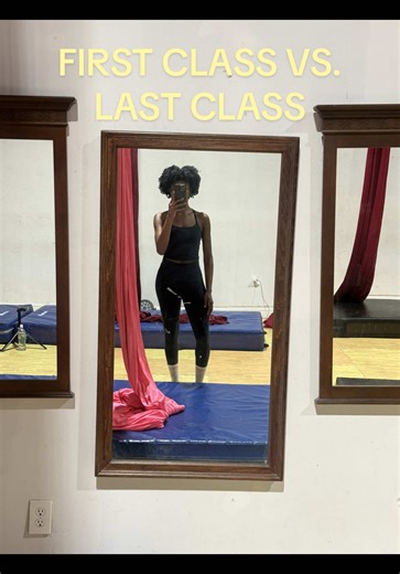 Yesterday marked my 13th aerial class! My instructor let me know I’m good to try out the next level of classes which I’ll start learning sequences in and I’m very excited about that 🥹. To think my first class I was nervous to do an inverted straddle in a hammock and now I’m doing drops from the top of the silks lol.