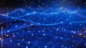 A constellation of binary code and quantum particles, ilrating the merging of traditional and quantum computing in financial analysis. .