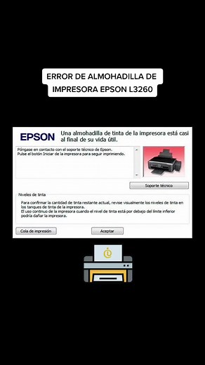 Error de almohadilla, reset de impresora Epson L3260 #errordeimpresora #epson #resetdeimpresora #canon #hp