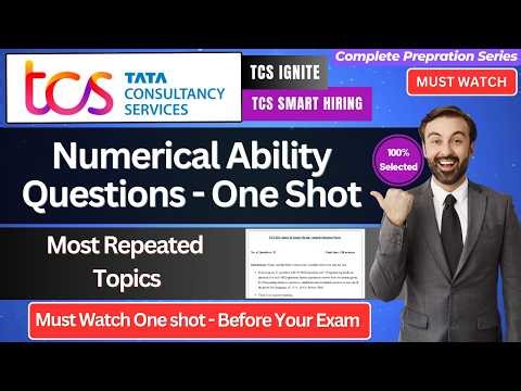 🔥TCS Smart & Ignite Last Minute One Shot Aptitude Practise | Revise Quants + Numerical Ability