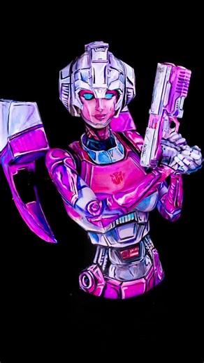 🎨The Bodypainter🎨 on Instagram: "#Arcee #Transformers #Bodypaint transitions between two of my favourite stills. This one had so many strong details one of the ones that was a shame to wash off. Even though each of these paintings are so temporary I am so grateful to everyone that joins on the livestreams as the experiences I have with you last forever