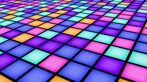 Download Colorful nightclub LED dance floor with a mosaic pattern of flashing multicolored LED disco lights. This fun dynamic party or event motion background animation is full HD and looping. for free