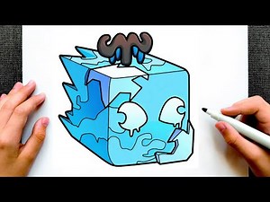How to Draw ICE Fruit / Blox Fruits / Step by Step