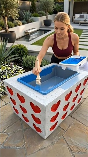 She Made DIY Heart Shape Cement Water Fountain Planter | Amazing Concrete Garden Decor Idea ❤️🌸#diy