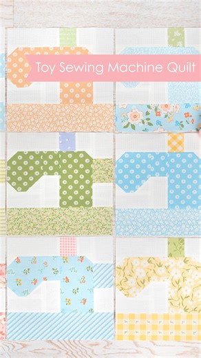 Kimberly Jolly & the FQS team on Instagram: "✨ Progress update! ✨⁠ ⁠ I’m making steady progress on my Toy Sewing Machine Quilt from Lori Holt’s Scrappiness is Happiness Quilt Book (@beelori1). I’m completely in love with how these blocks are turning out 😍 I’m using a mix of My Sew Quilty Life fabrics (@mysewquiltylife) for a scrappy-but-planned look, with the same Dwell Cream Pin Dot background (@thimbleblossoms) throughout to tie all the collections together.⁠ ⁠ 👉 Do you prefer scrappy quilts