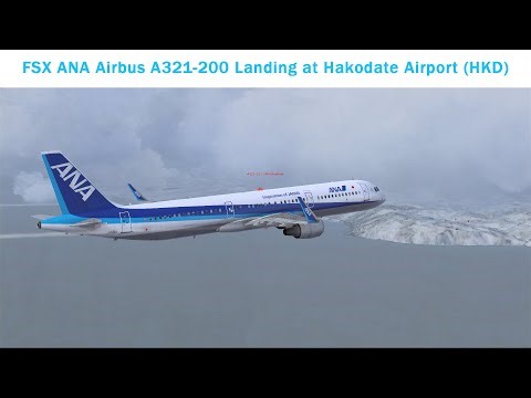 FSX ANA Airbus A321-200 Landing at Hakodate Airport (HKD)