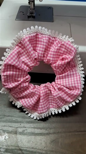 Diy multicolor lace scrunchie tutorial #shorts #youtube #fashion