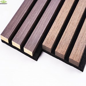 [Hot Item] Wall Covering Veneer Wood Slat Pet MDF Acoustic Polyester Fiber Interior Soundproofing Ceiling Panel 600X2400mm