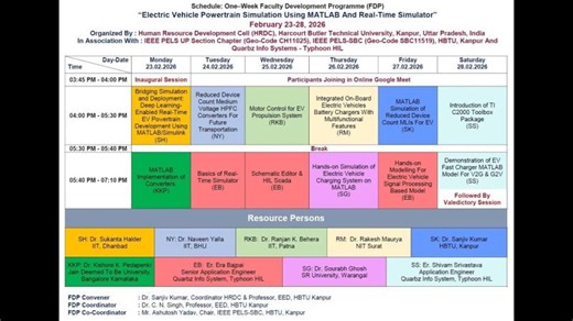 Day-5, Session-1 FDP on Electric Vehicle Powertrain Simulation Using MATLAB and Real-Time Simulator | Prof. (Dr.) Sanjiv Kumar